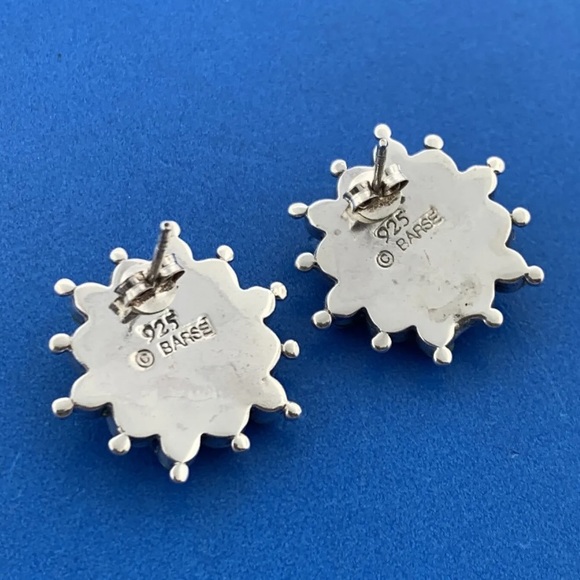 BARSE Sterling Silver Multi-Stone Southwestern Style Post Back Earrings 925 - Picture 2 of 6